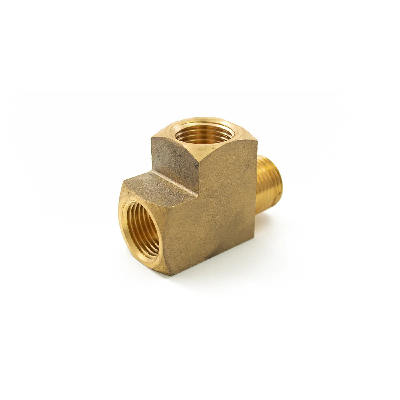 1/2" NPT Brass Run Tee Fitting - Image 2