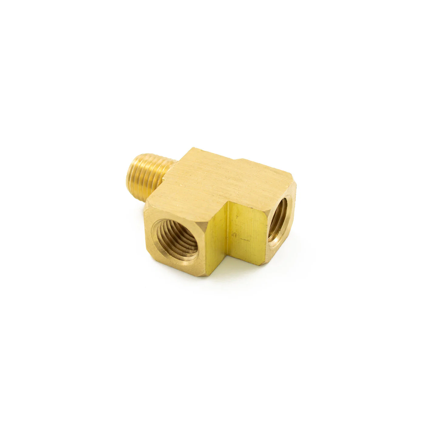 1/4" NPT Brass Run Tee Fitting - Image 4