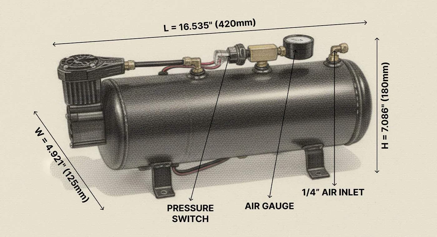 Spocker 3 Liter Air Horn Kit - Image 6